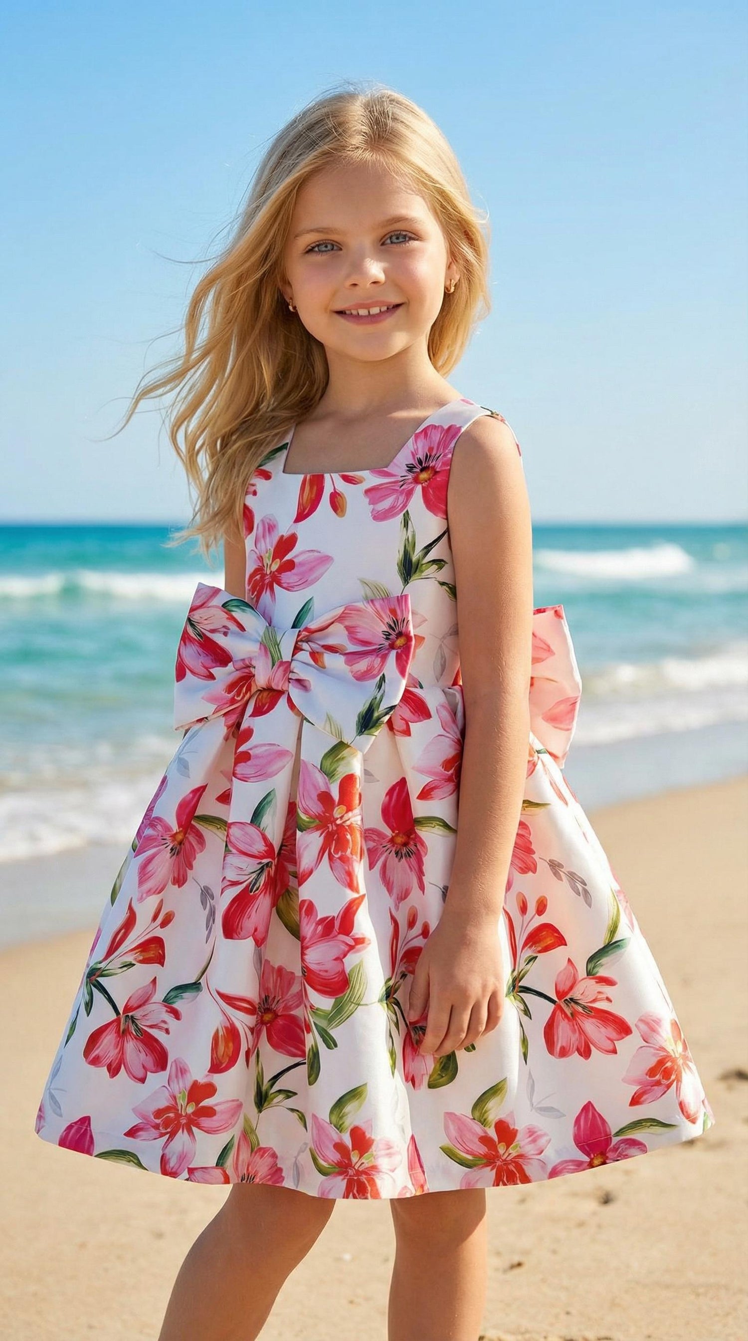 SLICED BACKLESS FLORAL DRESS