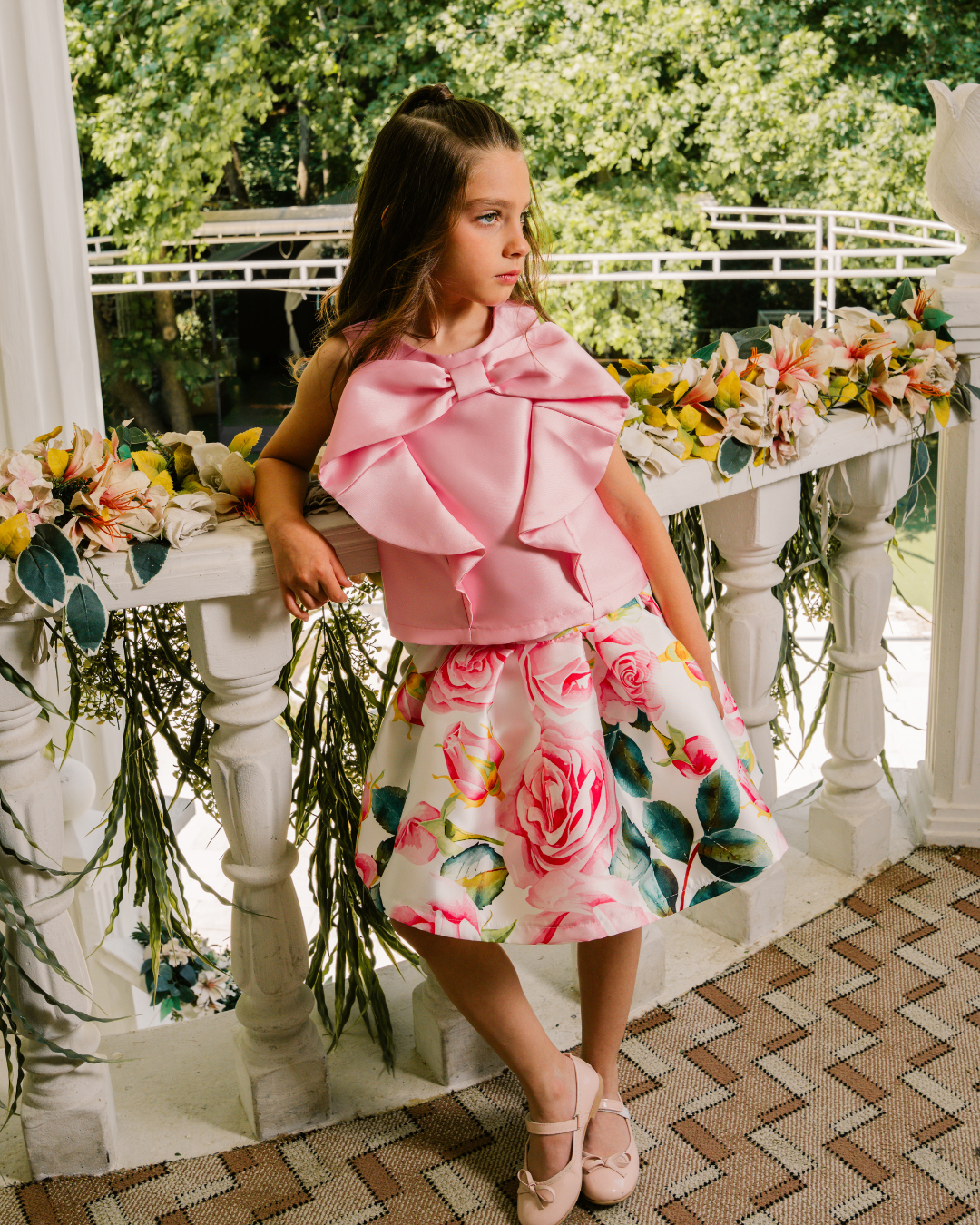 BIG ROSE SKIRT BLOUSE SET