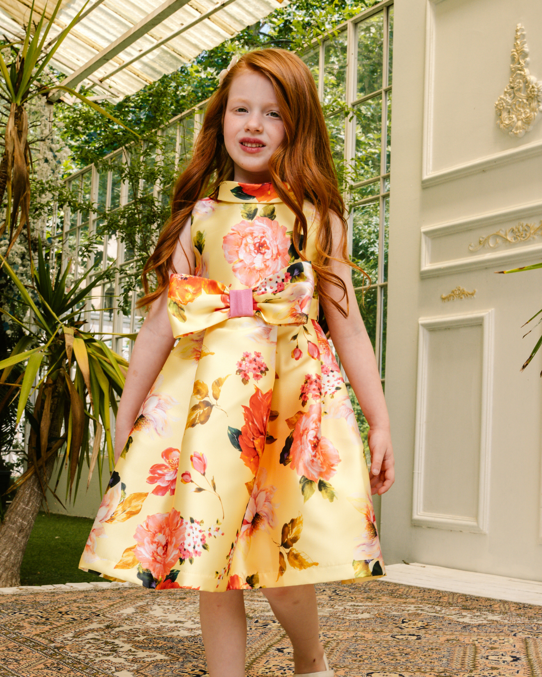 SHAWL COLLAR FLORAL DRESS