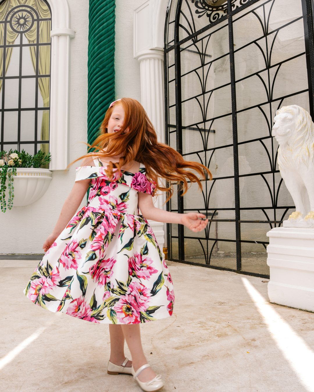 STRAPPY SHAWL COLLAR ROSE DRESS