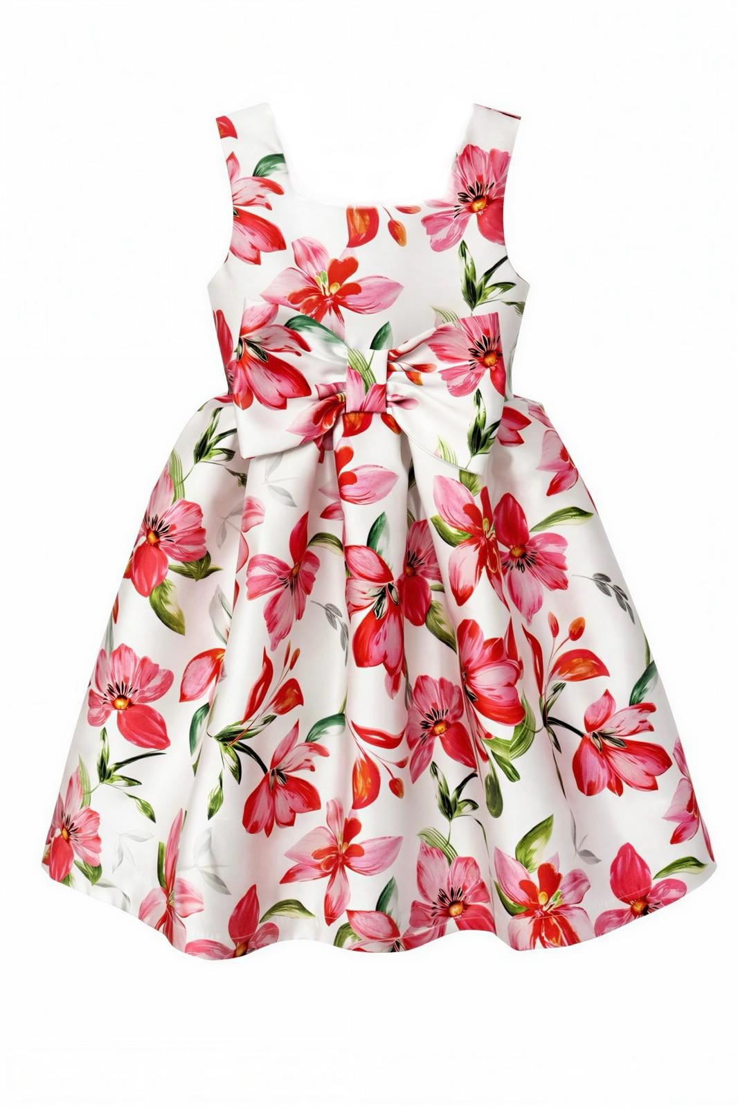 SLICED BACKLESS FLORAL DRESS