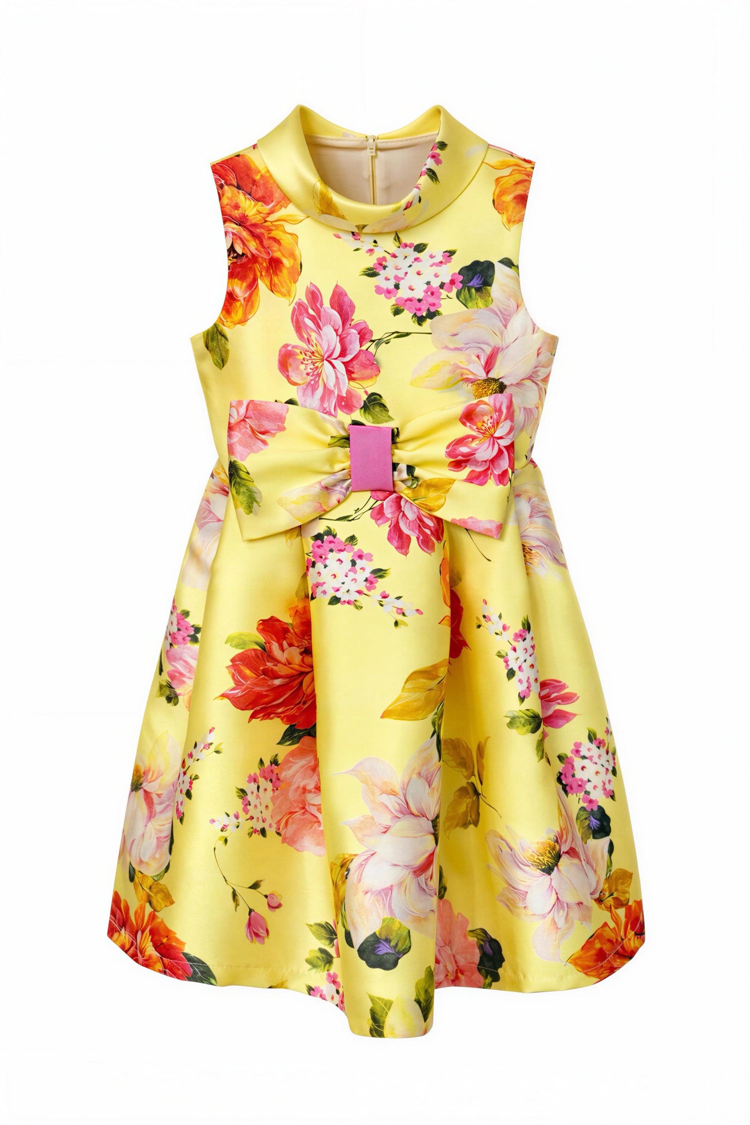SHAWL COLLAR SPRING FLORAL DRESS