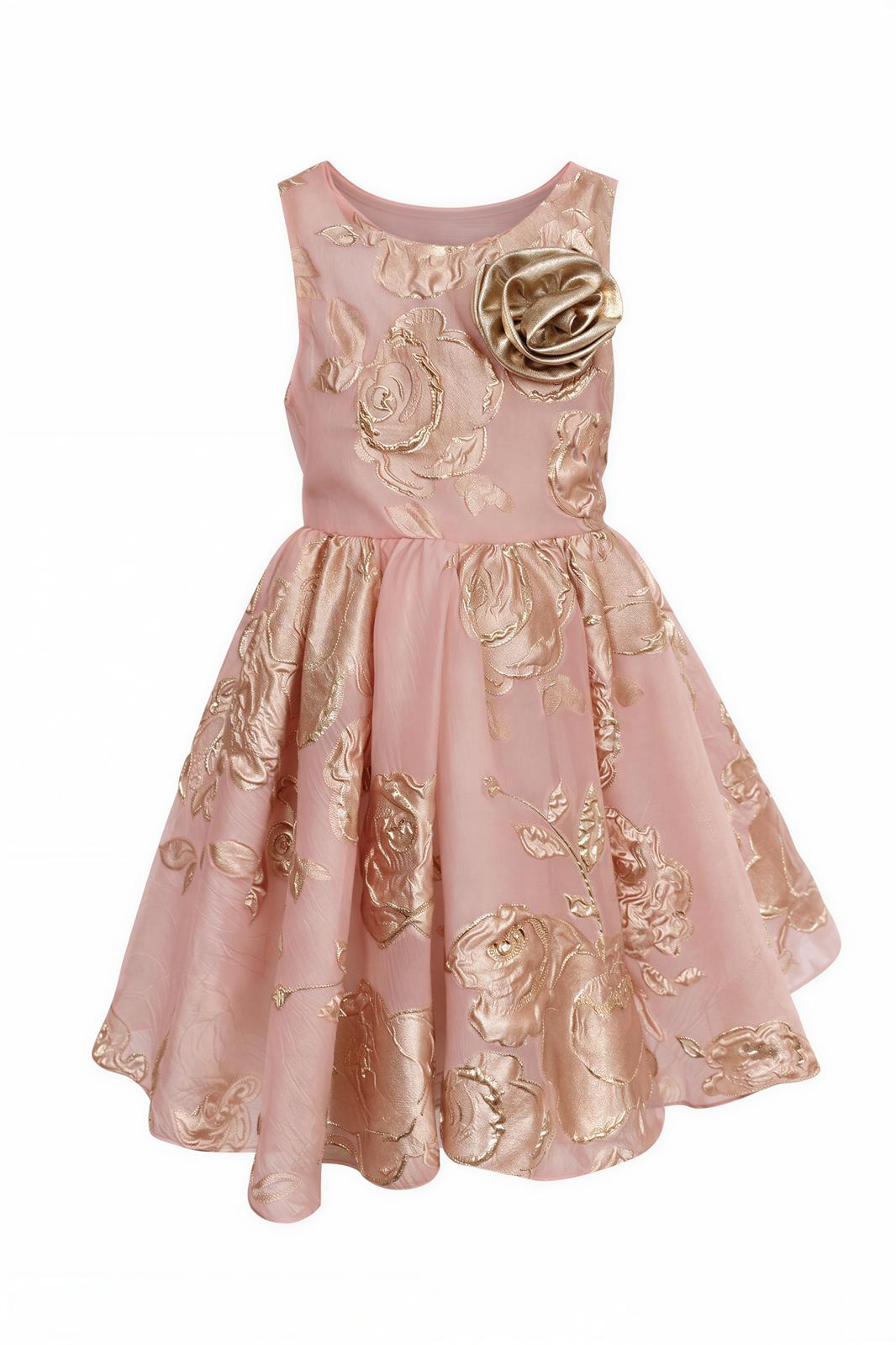 ROSE JACQUARD BELTED DRESS