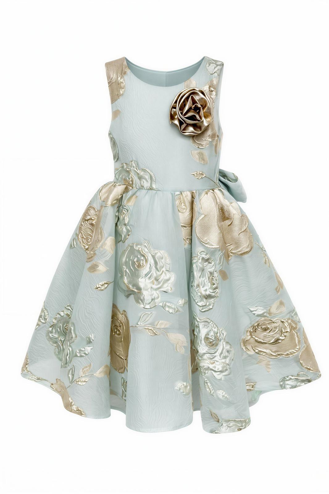 ROSE JACQUARD BELTED DRESS